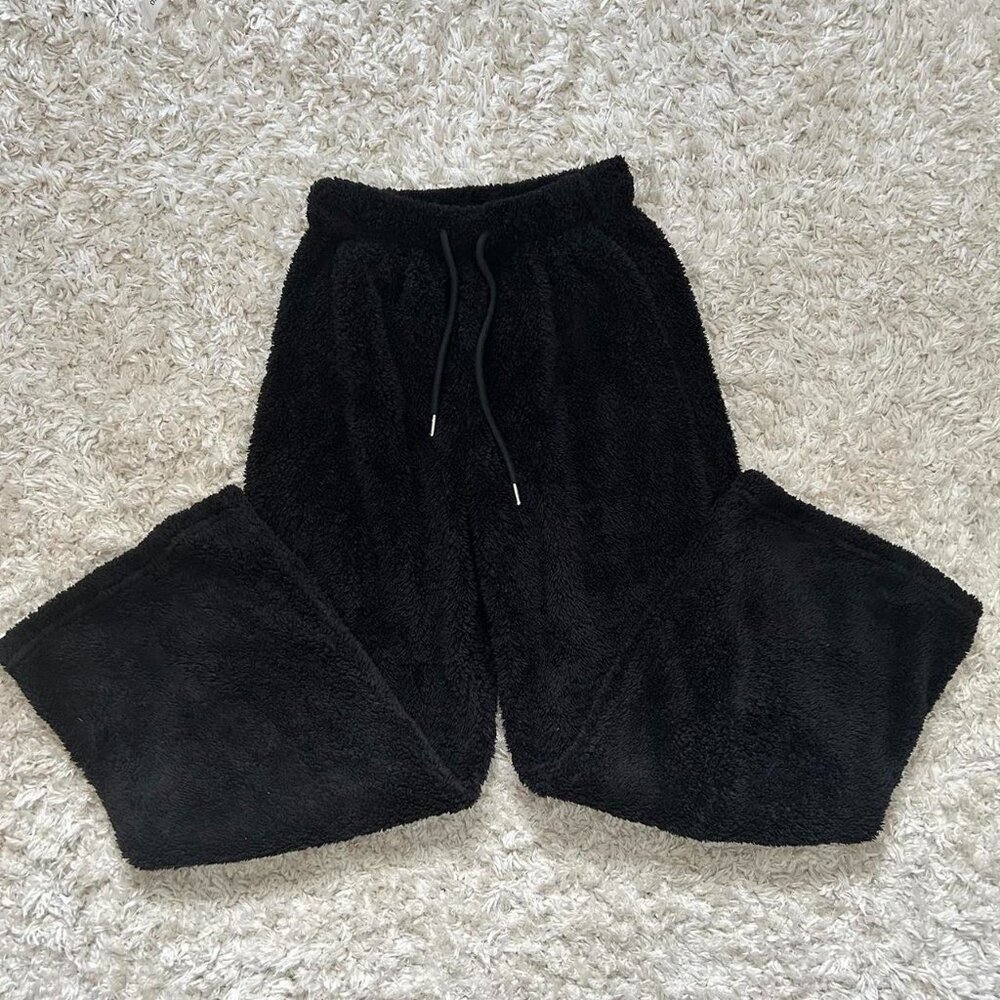 fuzzy black sweatpants